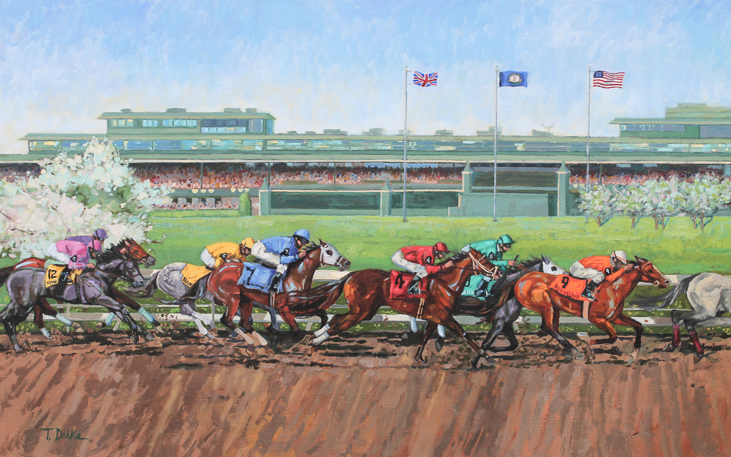 Back Stretch at Keeneland36" x 48"Oil on linen