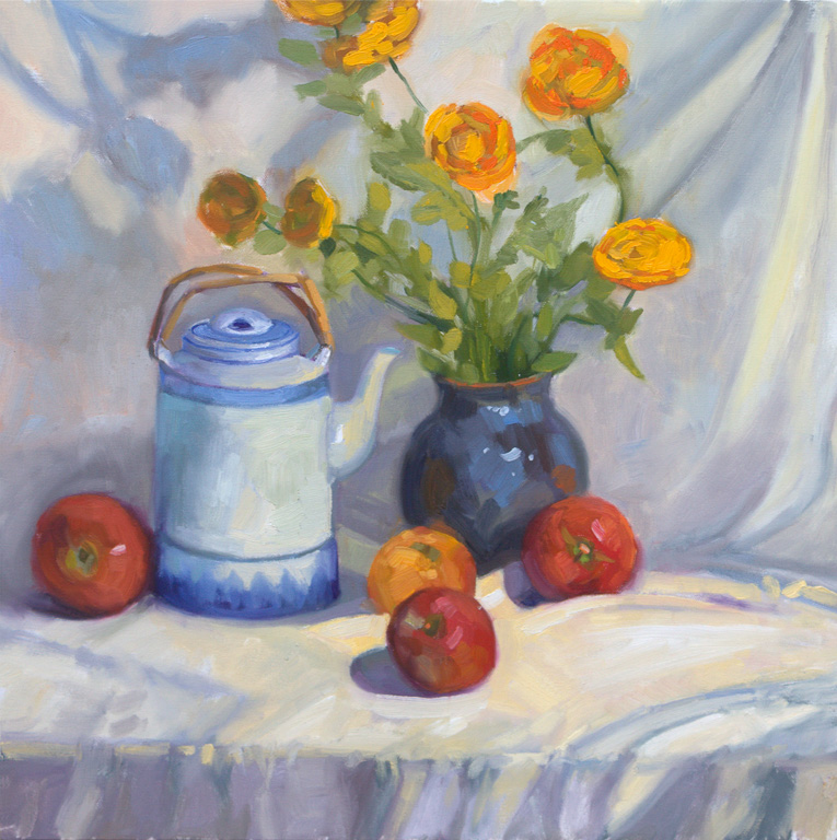 Still Life with Tea and Fruit20" x 20"Oil on linen
