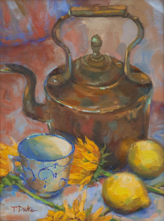 Mom's Copper Kettle9" x 12"Oil on canvas