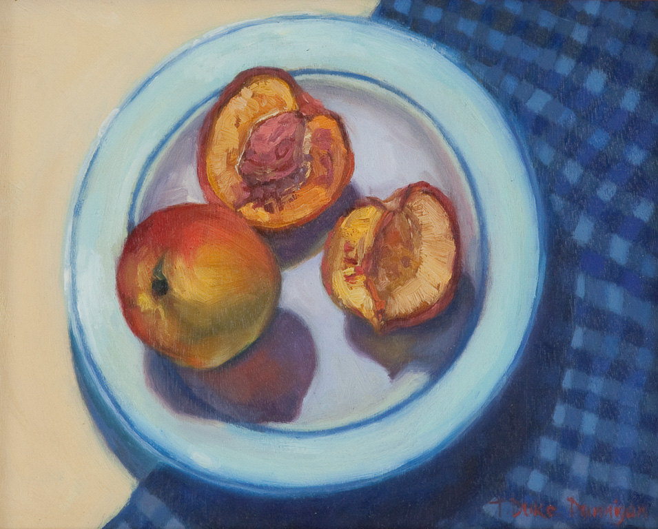 Peaches Al Fresco9" x 12"Oil on panel