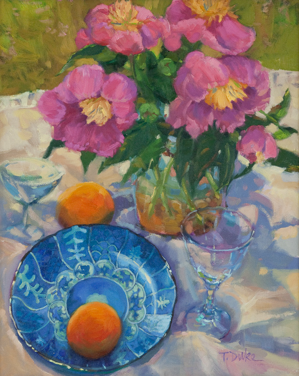Peonies, Porcelain and Crystal18" x 24"Oil on canvas